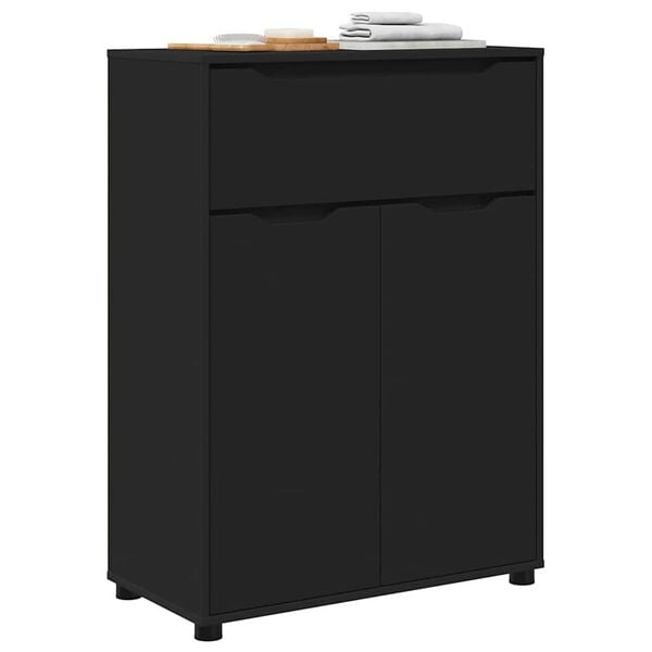 vidaXL Vonios spintelė Juoda 72,5 x 36,5 x 100 cm Apdirbta mediena