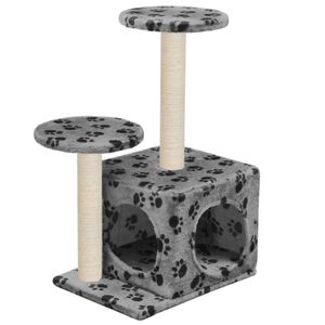 vidaXL Draskyklė katėms su stovais i&scaron; sizalio, 60cm, pilkos sp. pėdut.