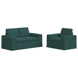 vidaXL Sofos komplektas 2 pcs Tamsiai žalia 182 x 80 x 82 cm audinys