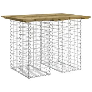vidaXL Sodo stalas, gabionų dizainas, 100x70x72 cm, impregnuota pu&scaron;ies mediena
