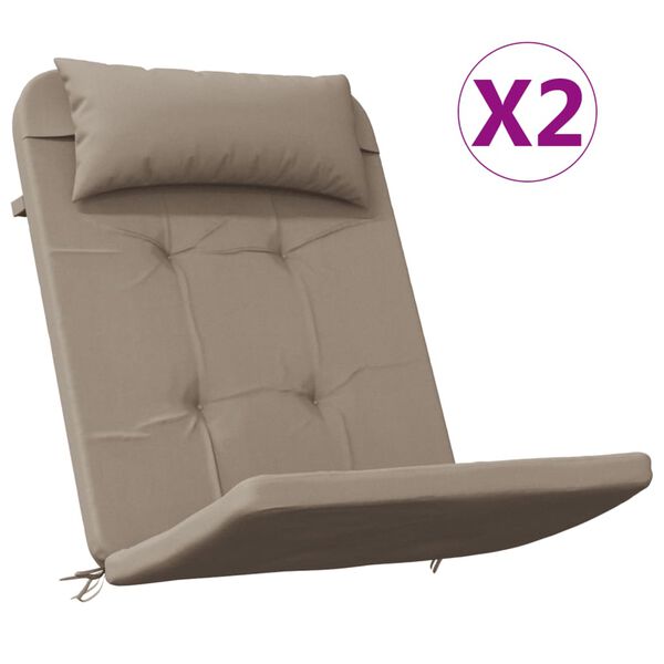 vidaXL Adirondack kėdės pagalvėlės, 2vnt., taupe, oksfordo audinys