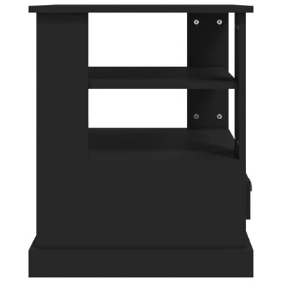vidaXL Šoninis staliukas, juodos spalvos, 50x50x60cm, apdirbta mediena