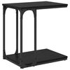 vidaXL &Scaron;oninis stalas Juodas ąžuolas 50 x 35 x 52 cm Apdirbta mediena