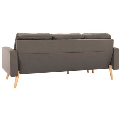vidaXL Trivietė sofa su pakoja, taupe spalvos, audinys