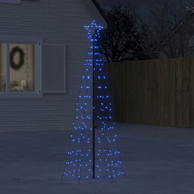 vidaXL Šviečianti Kalėdų eglutė su smaigais, 180cm, 220 mėlynų LED