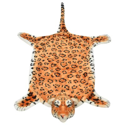 vidaXL Kilimas leopardas, pliušinis, 139 cm, rudas