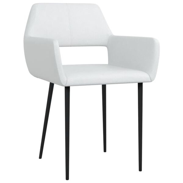 vidaXL Valgomojo kėdės, 2vnt., baltos spalvos, dirbtinė oda