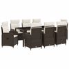 vidaXL Lauko valgomojo komplektas 9 pcs Ruda ir Kremavimo Balta