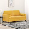 vidaXL Dvivietė sofa su pagalvėmis, &scaron;viesiai geltona, 140cm, aksomas