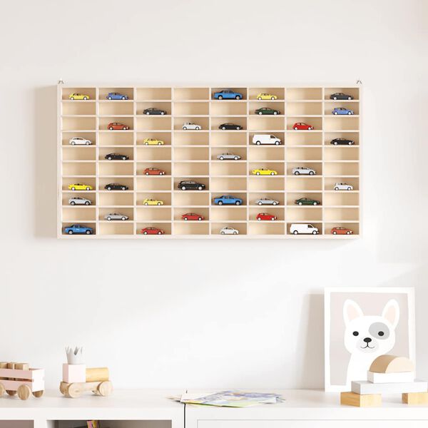 vidaXL Medinė kolekcinė vitrina su 80 skyrių, 80x4,5x40,5 cm