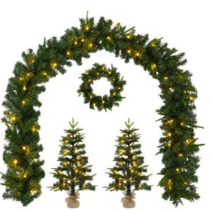 vidaXL Mini kalėdinių eglučių rinkinys 45 cm 125 LED &Scaron;ilta balta