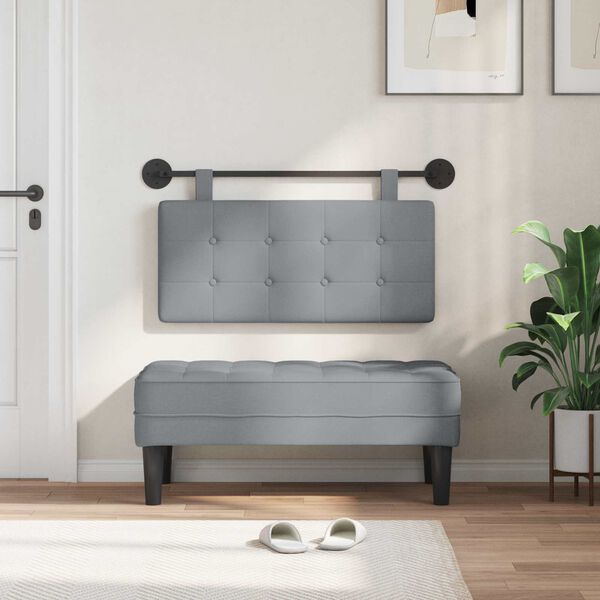 vidaXL Kabantysis galvūgalis &Scaron;viesiai pilka 100 x 55 x 5 cm audinys