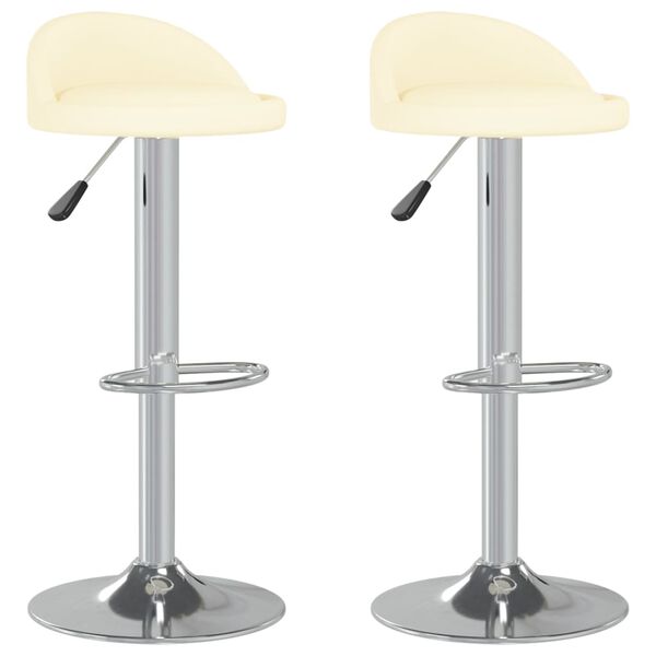 vidaXL Baro taburetės, 2vnt., kreminės spalvos, dirbtinė oda