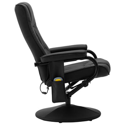 vidaXL Masažinis krėslas su pakoja, juodos spalvos, dirbtinė oda