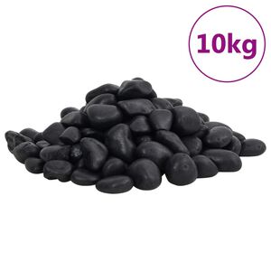 vidaXL Poliruoti akmenukai, juodos spalvos, 10kg, 2&ndash;5cm