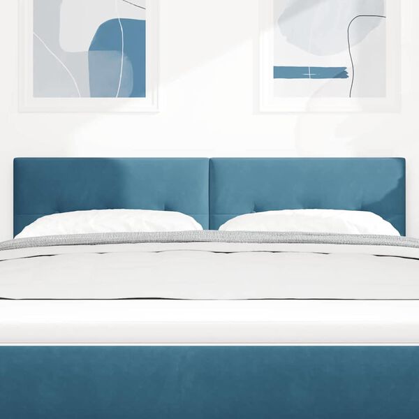 vidaXL LED galvūgalis su galvūgalio Mėlyna 144 cm Poliesteris