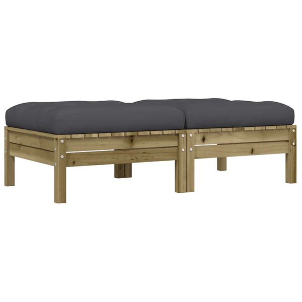 vidaXL Sodo pakojos su pagalvėlėmis, 2vnt., impregnuota pušies mediena