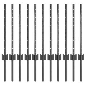 vidaXL Įmontuotas tvoros stulpas 11 vnt. Pilka 100 cm