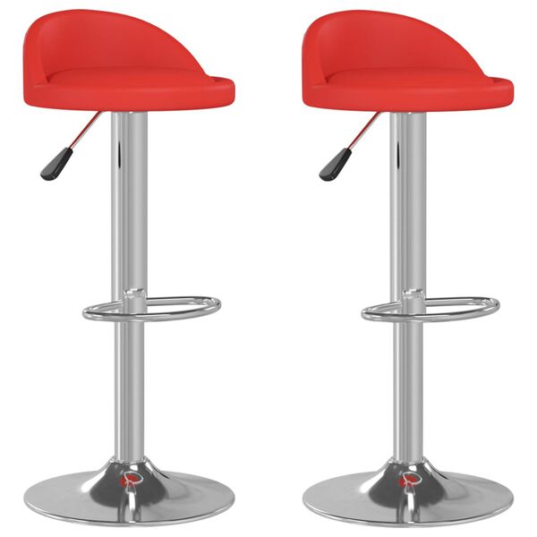 vidaXL Baro taburetės, 2vnt., raudonos, dirbtinė oda