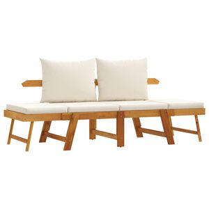 vidaXL Sodo suoliukas su pagalvėlėmis, 2-1, akacijos medienos masyvas