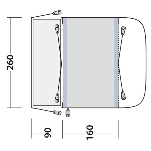 Outwell Palapinė nameliui ant ratų Newburg 160 Air, juoda ir pilka