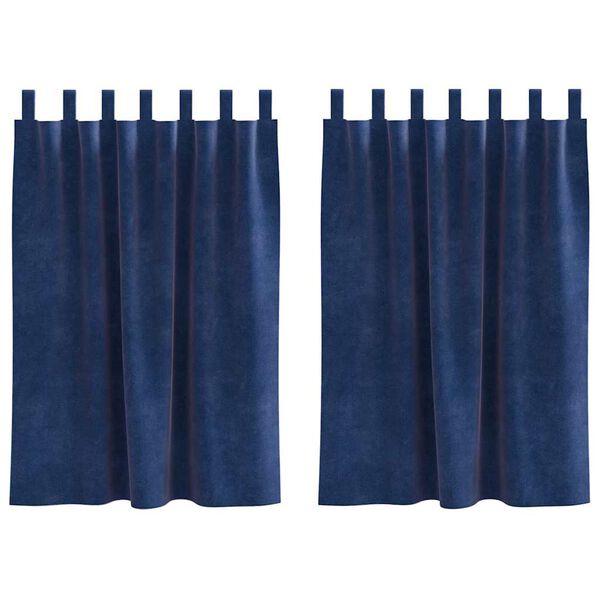 vidaXL Užtemdymo užuolaidos 2 pcs Tamsiai mėlyna 140 x 140 cm Aksomas