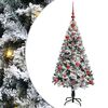 vidaXL Dirbtinė Kalėdų eglutė Balta 120 cm PVC ir Plienas ir Plastikas