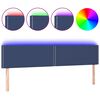 vidaXL Galvūgalis su LED, mėlynos spalvos, 180x5x78/88cm, audinys