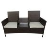 vidaXL Sodo sofa su arbat. staliuku, ruda, dvivietė, poliratanas