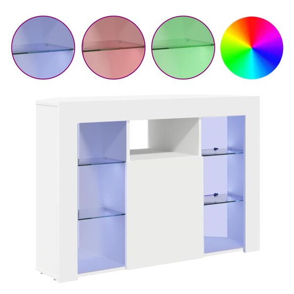 vidaXL Kampinė LED televizoriaus spinta Balta 100x40x68cm