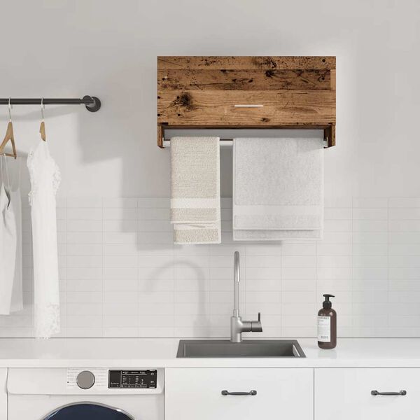 vidaXL Spinta Old Wood 70x32,5x35 cm Engineered Wood