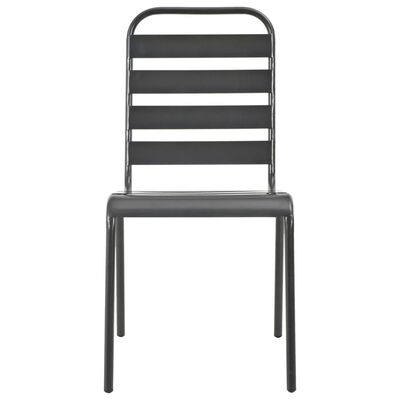 vidaXL Sudedamos lauko kėdės, 2 vnt, plienas, pilkos