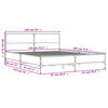 vidaXL Lovos rėmas, dūminio ąžuolo, 135x190cm, mediena ir metalas