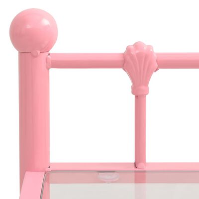 vidaXL Spintelė, rožinė/skaidri, 45x34,5x60,5cm, metalas/stiklas