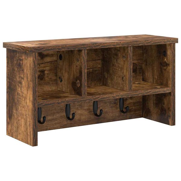 vidaXL Prikabinamas paltas su lentyna Rūkyta ąžuolas 50 x 16 x 26 cm