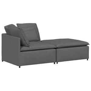 vidaXL Modulinė sofa su pakoja ir pagalvėlėmis, audinys, tamsiai pilka