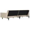 vidaXL Dvivietė sofa-lova su taburete, kreminė, mikropluo&scaron;to audinys