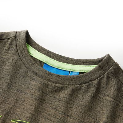 Vaikiški marškinėliai ilgomis rankovėmis, chaki melanžo, 92 dydžio