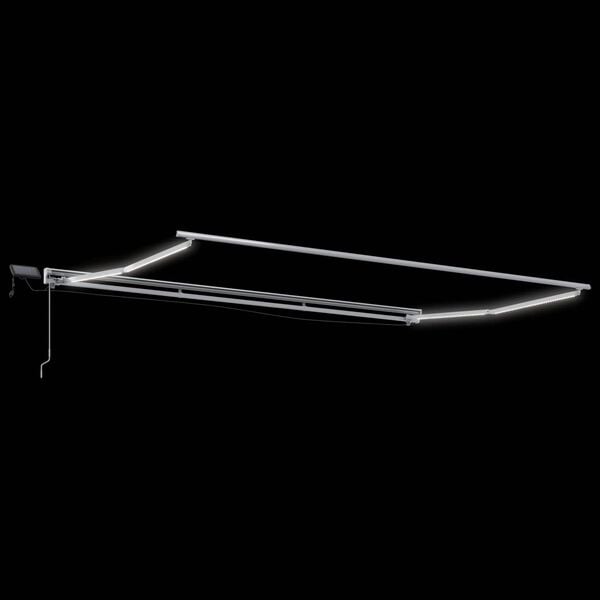 vidaXL Rankinis markizės rėmas su LED Baltas 4 x 2 m