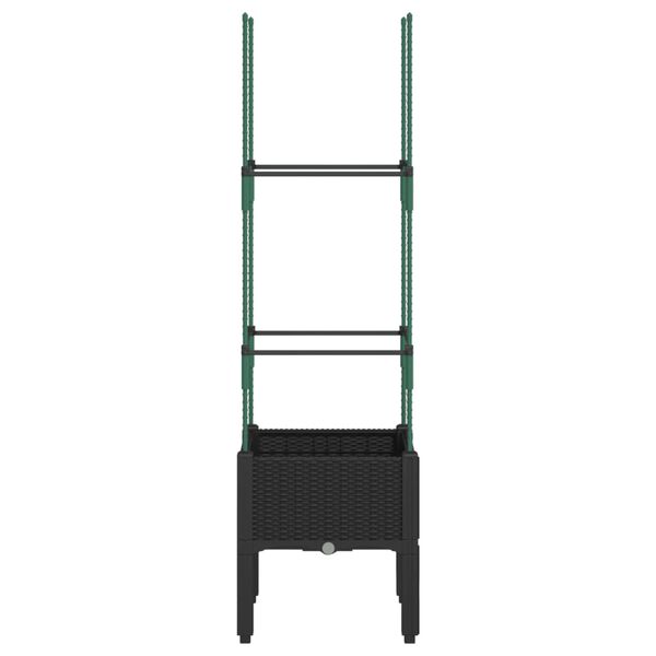 vidaXL Sodo lovelis su treliažu, juodos spalvos, 40x40x142,5cm, PP