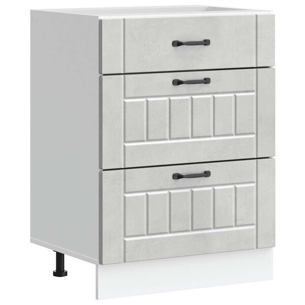 vidaXL Virtuvės spintelė, Lucca, betono pilka, apdirbta mediena