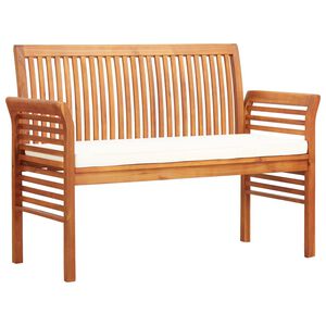 vidaXL Dvivietis sodo suoliukas su čiužinuku, 120cm, akacijos masyvas