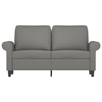 vidaXL Dvivietė sofa, tamsiai pilkos spalvos, 120cm, audinys