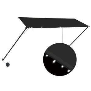 vidaXL I&scaron;traukiama markizė su LED, antracito spalvos, 300x150cm
