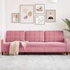 vidaXL Trivietė sofa, rožinės spalvos, 210cm, audinys