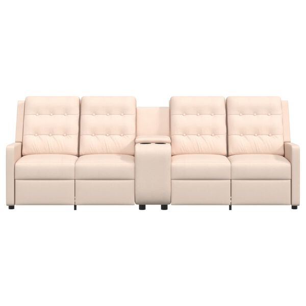 vidaXL Atlo&scaron;iamas keturvietis krėslas, kreminis, audinys