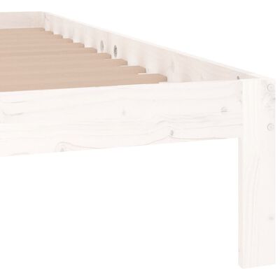 vidaXL Lovos rėmas, baltas, 140x190cm, pušies medienos masyvas
