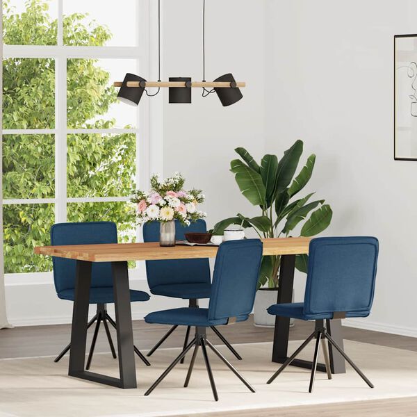 vidaXL Valgomojo kėdės, 4vnt., mėlynos spalvos, audinys