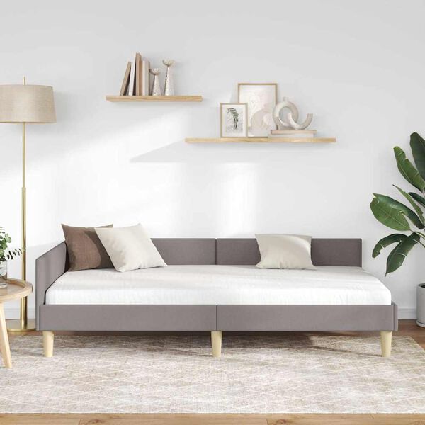 vidaXL Kampinė lovos konstrukcija Taupe 80 x 200 cm audinys