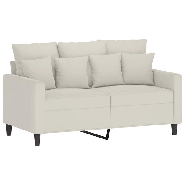 vidaXL Dvivietė sofa, kreminės spalvos, 120cm, aksomas